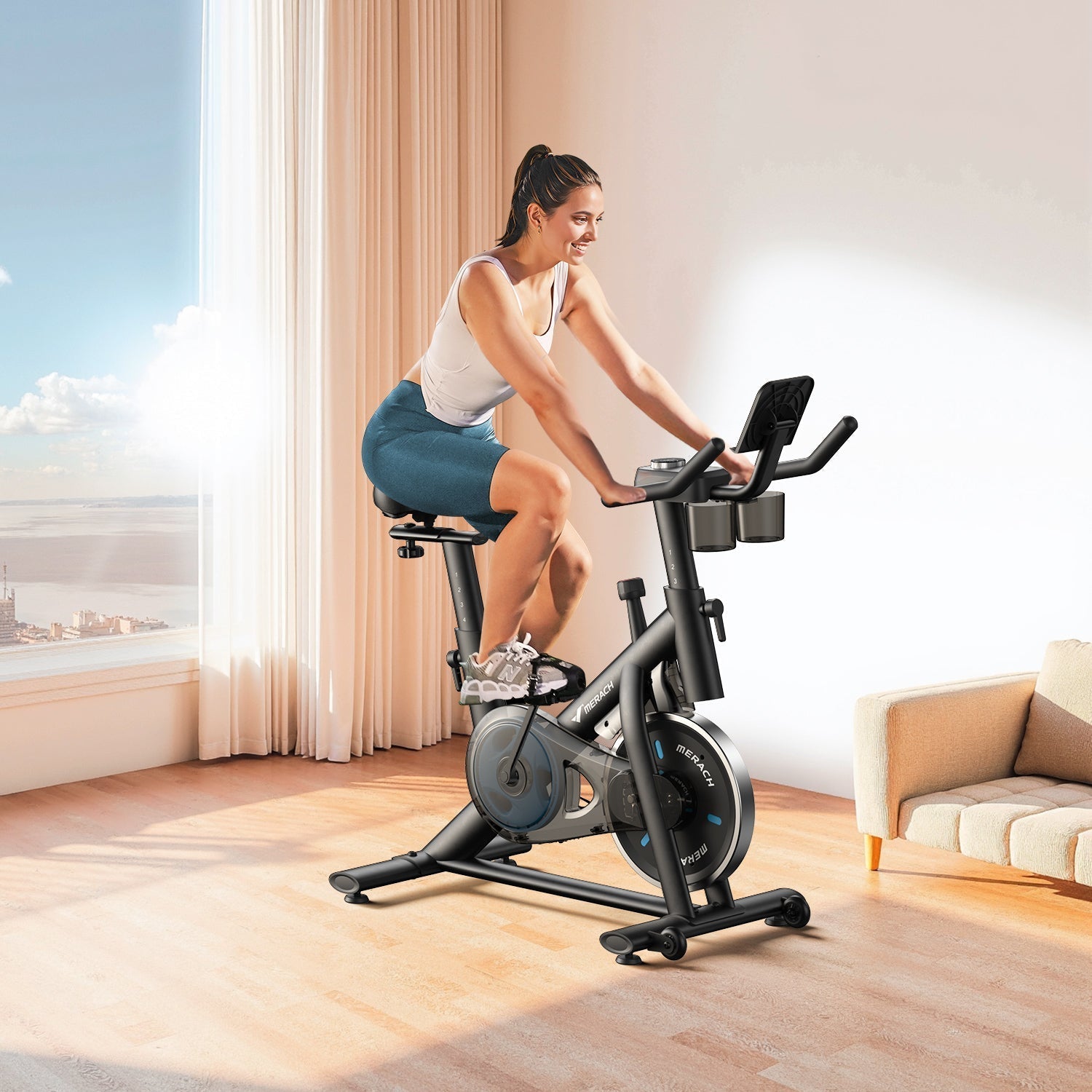 Merach S26B1 Friction Exercise Bike mit 4-Wege-Sitz – Ihr idealer Trainingspartner für zu Hause