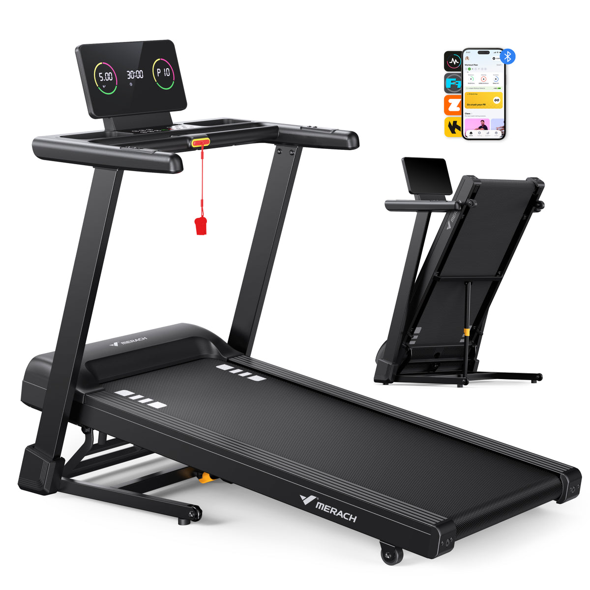 MERACH Laufband für Zuhause, 42×110 cm Großes Laufband, 3,0PS Leiser Motor