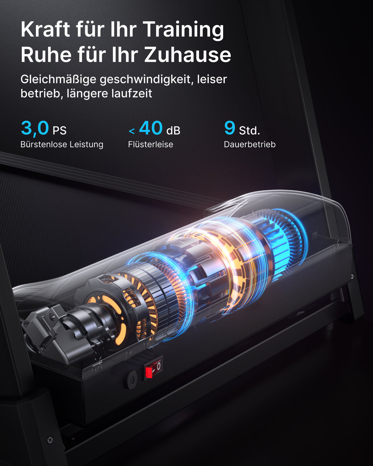 MERACH Laufband für Zuhause, 42×110 cm Großes Laufband, 3,0PS Leiser Motor