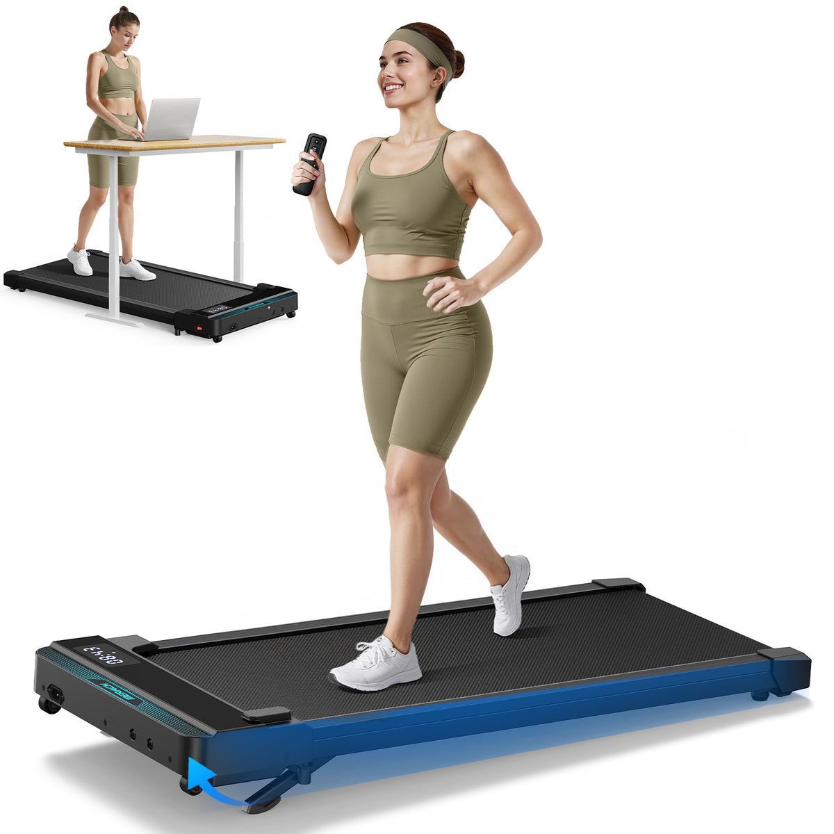 MERACH T19 Walking Pad, 3 in 1 Laufband Schreibtisch mit Fernbedienung