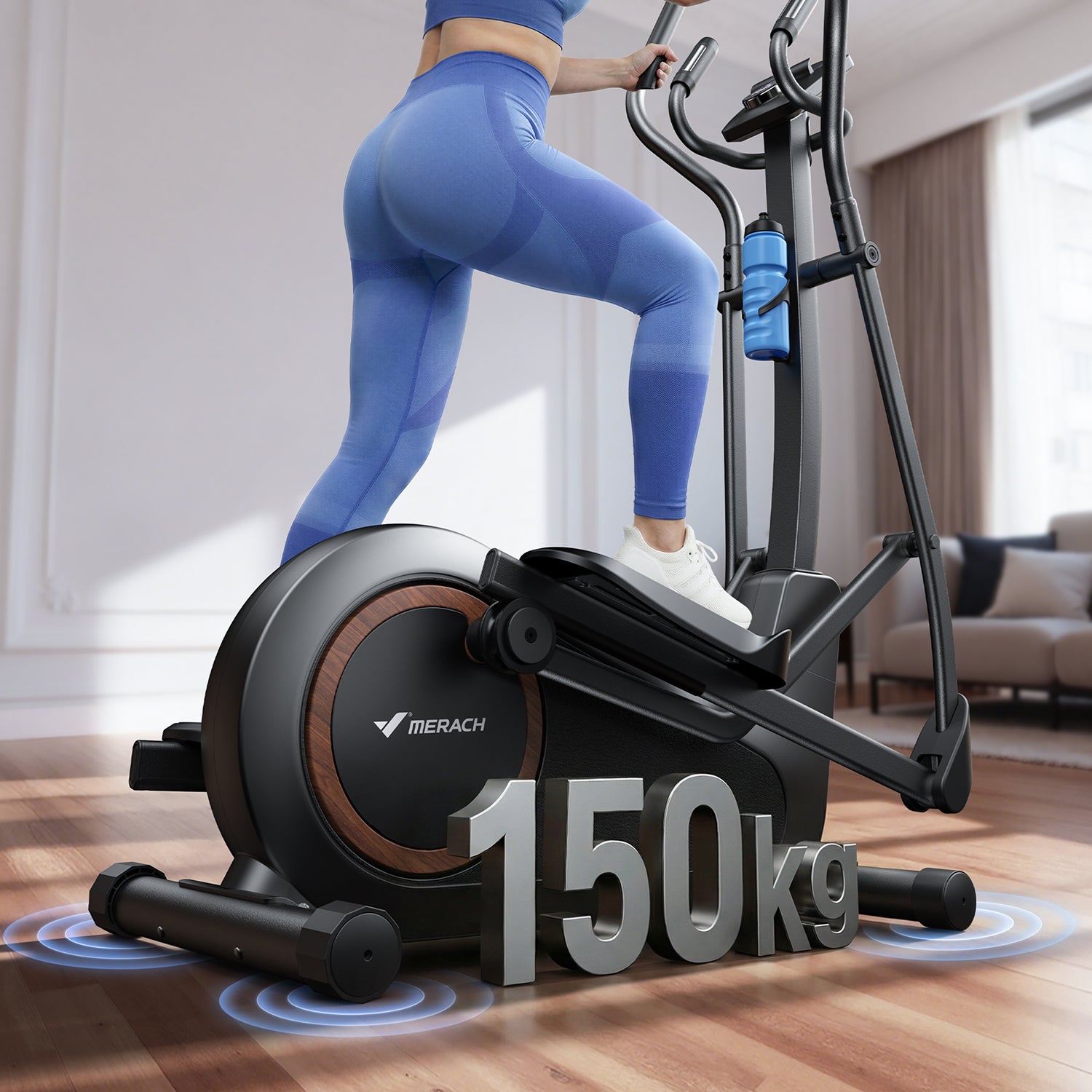Merach E33B3 Crosstrainer für Zuhause mit 42 cm Schrittlänge