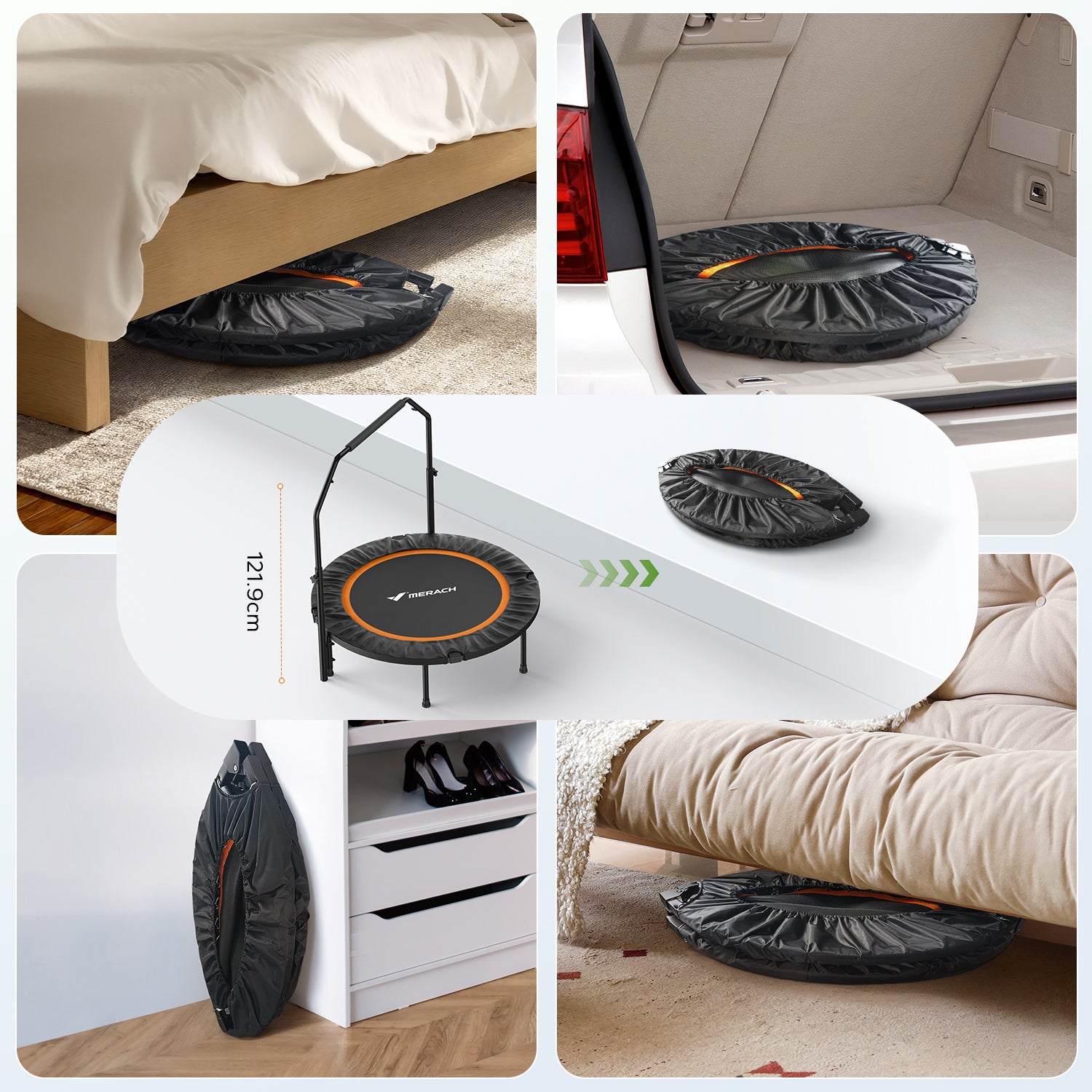 Merach 2420B2 Mini-Trampolin mit verstellbarem Griff