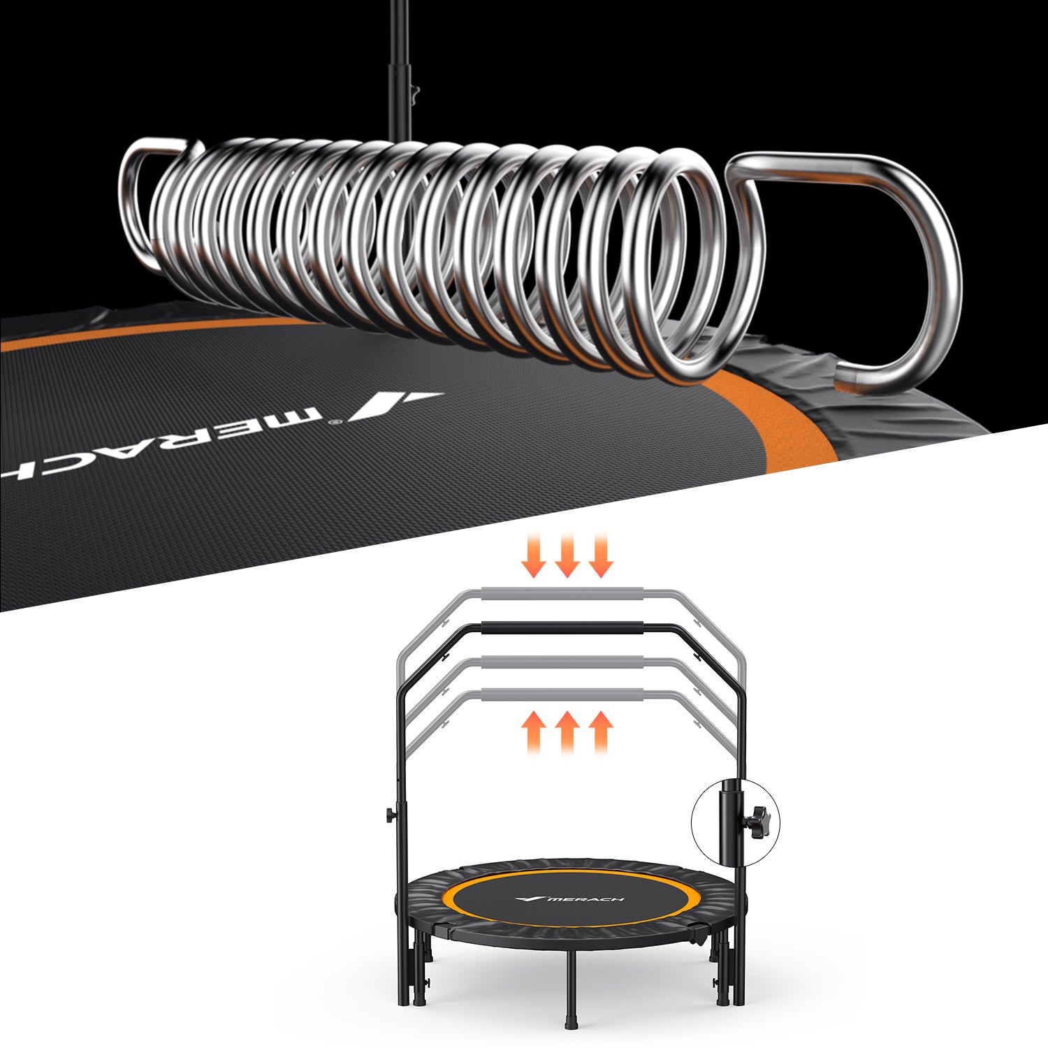 Merach 2420B2 Mini-Trampolin mit verstellbarem Griff