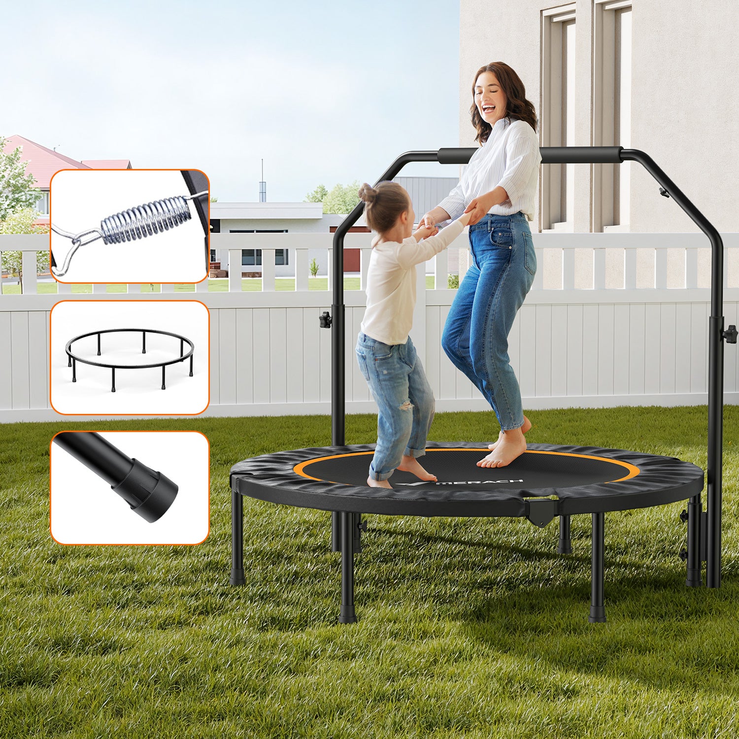Merach 2420B2 Mini-Trampolin mit verstellbarem Griff