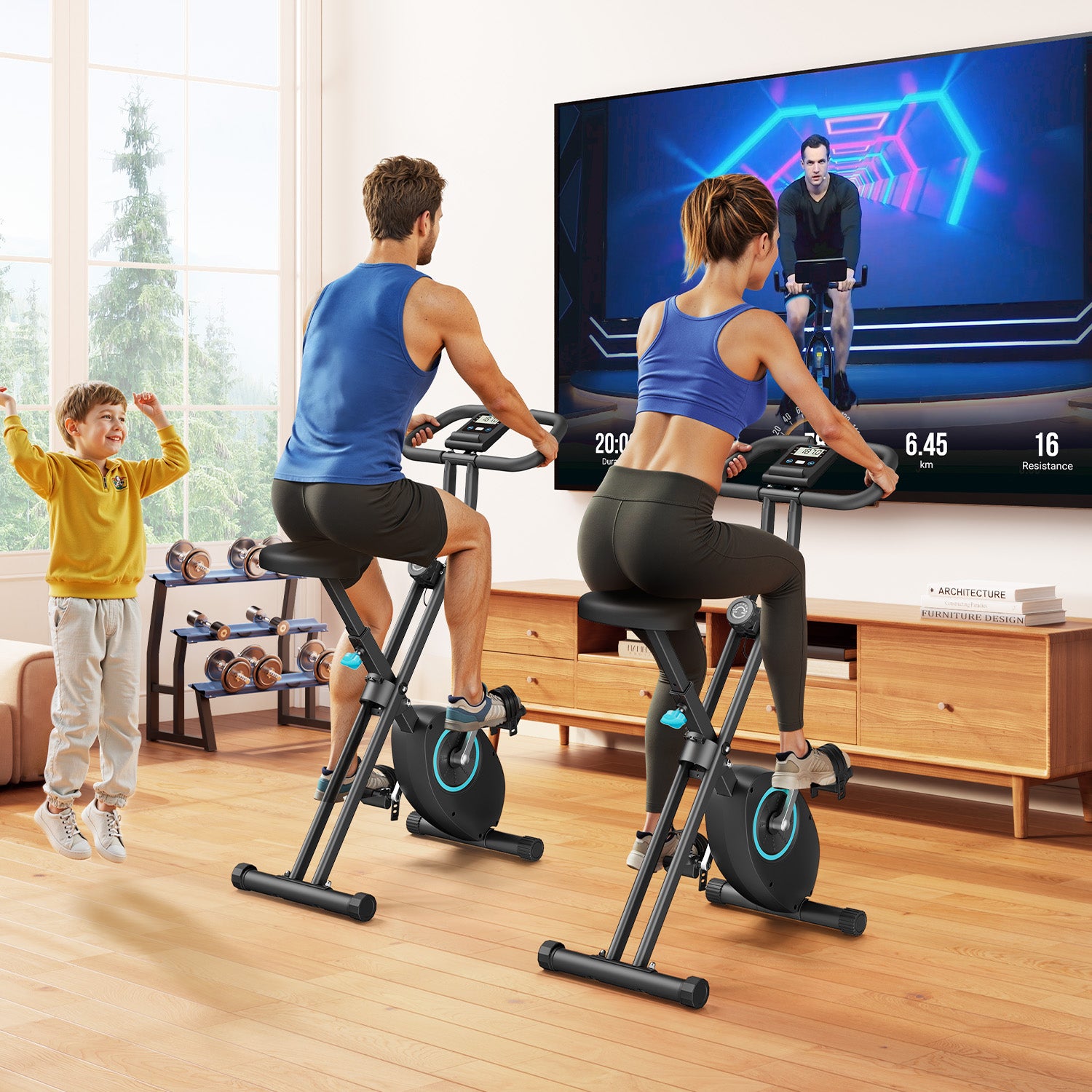 Merach S14L2 4-in-1 Heimtrainer Fahrrad Klappbar