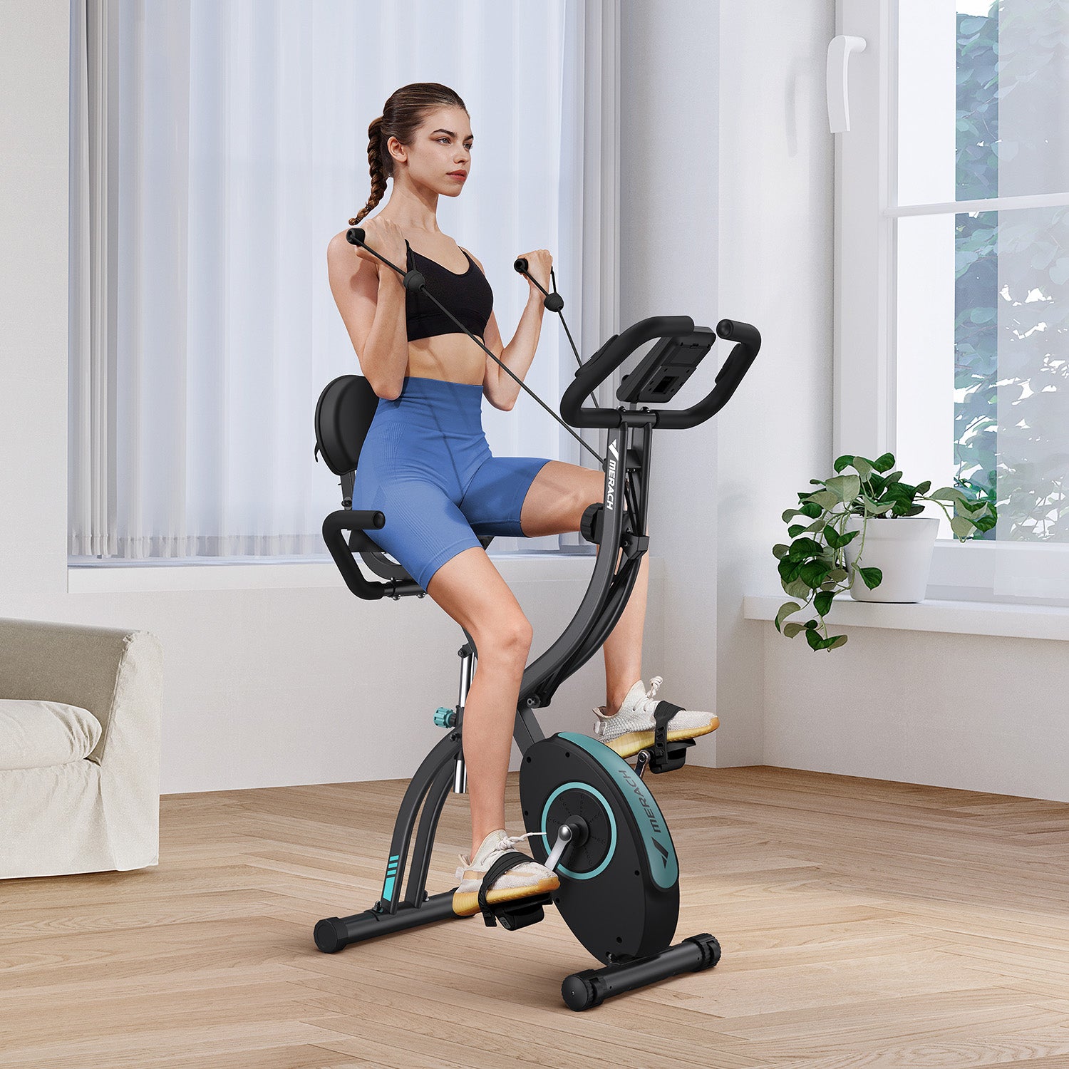 Merach S15B2 4-in-1 Heimtrainer Fahrrad Schwarz