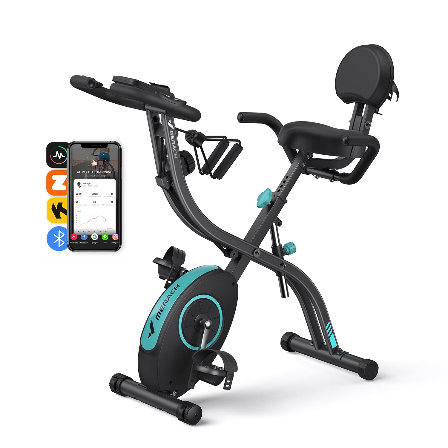 Merach S15B2 4-in-1 Heimtrainer Fahrrad Schwarz