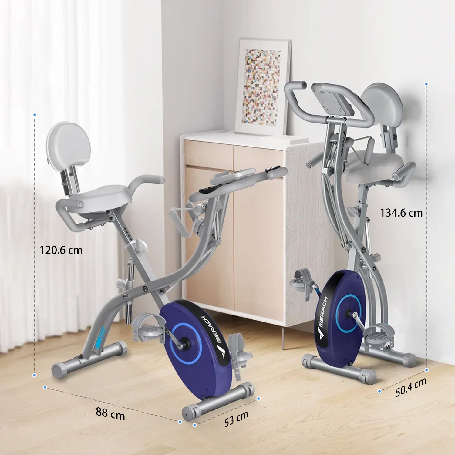 Merach 4-in-1 Exercise Bike Silver S15H1