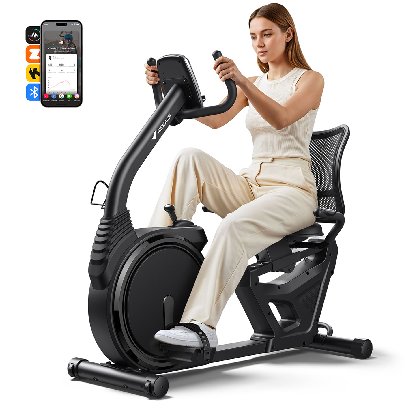 Merach recumbent ergometer exercise bike S19B1