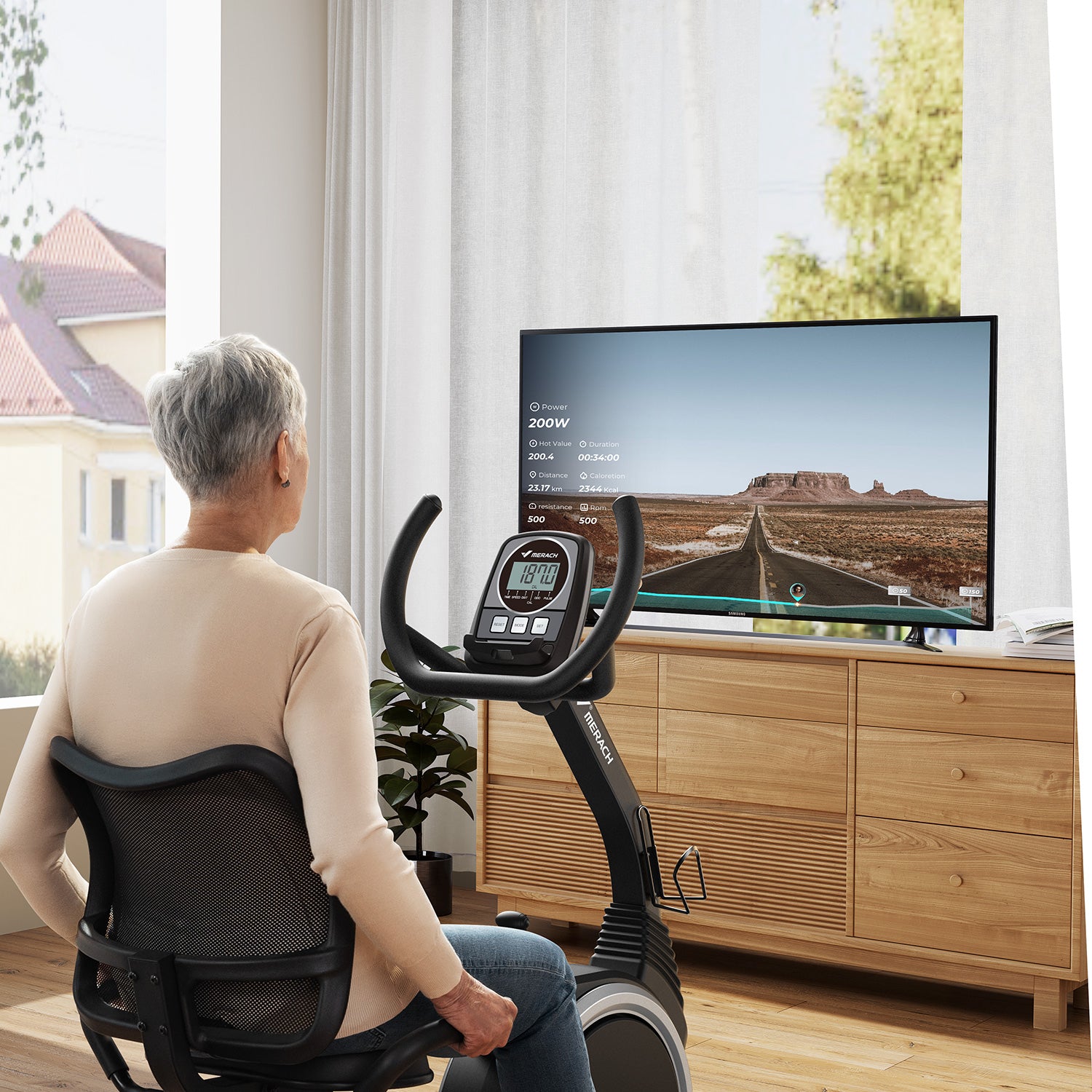 Merach recumbent ergometer exercise bike S19B1