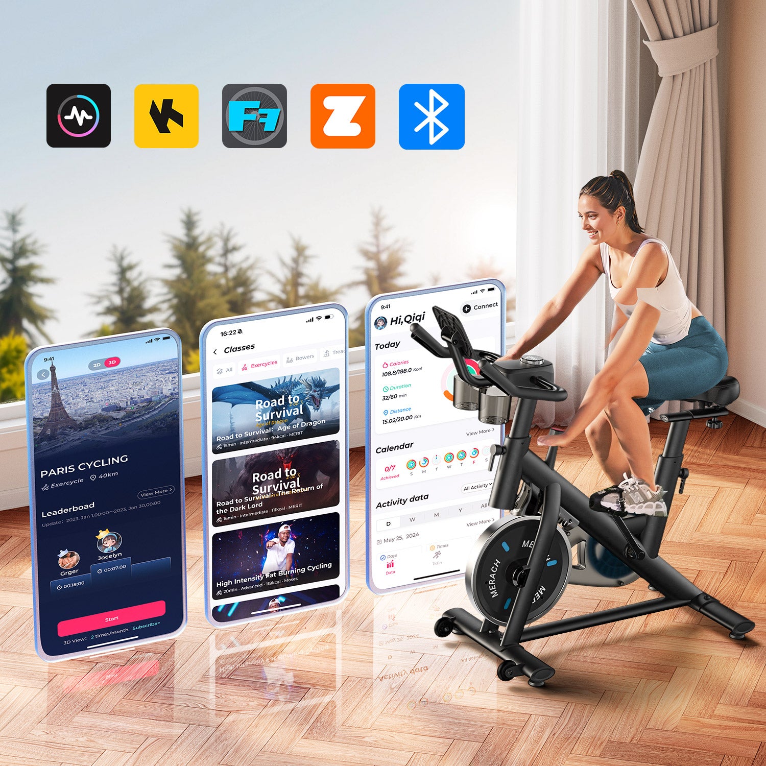 Merach Exercise Bike Black S26B1