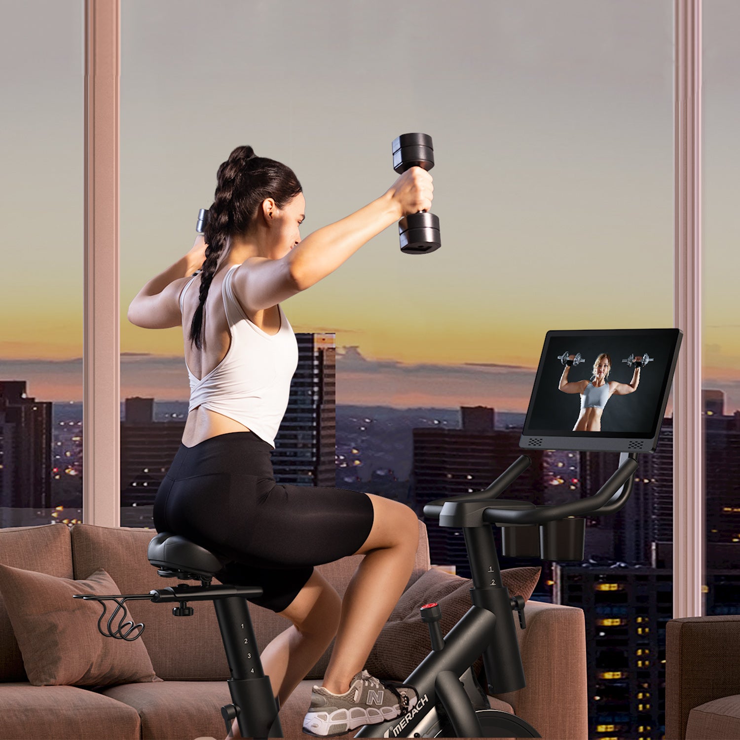 Merach S26B4 Heimtrainer Fahrrad mit HD-Bildschirm