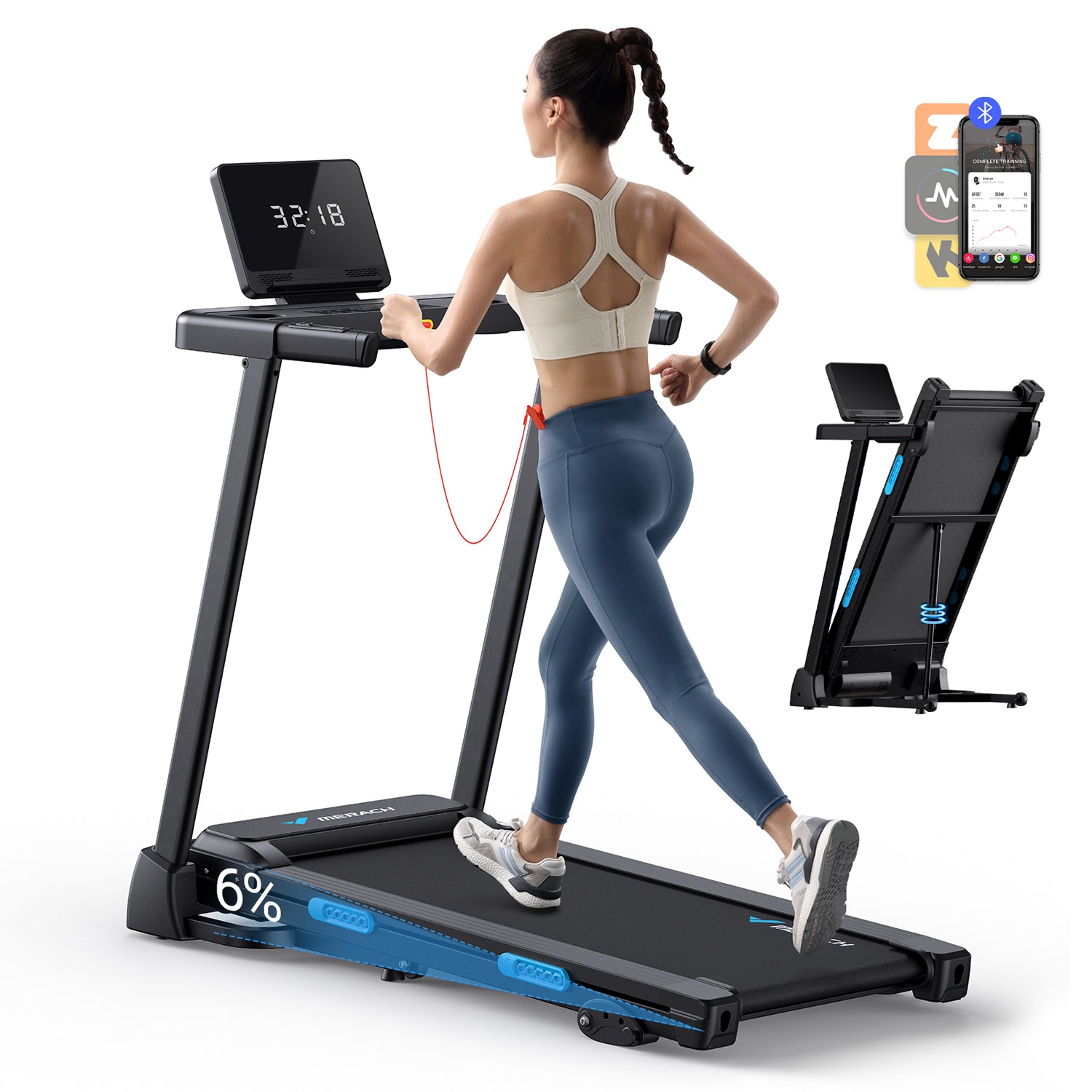 Merach T12B1 Laufband Klappbar mit Neigung