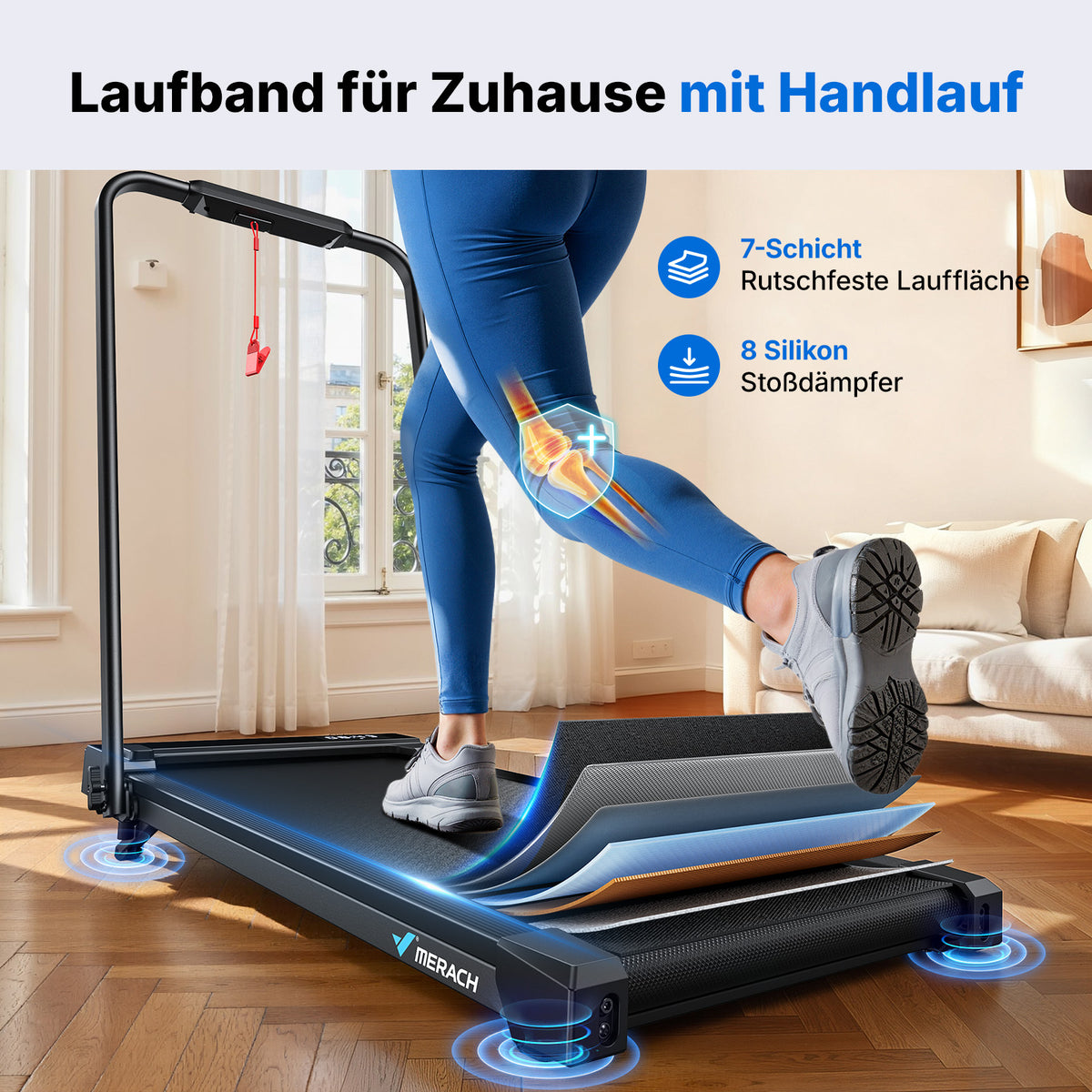 MERACH T19 Walking Pad, 3 in 1 Laufband Schreibtisch mit Fernbedienung