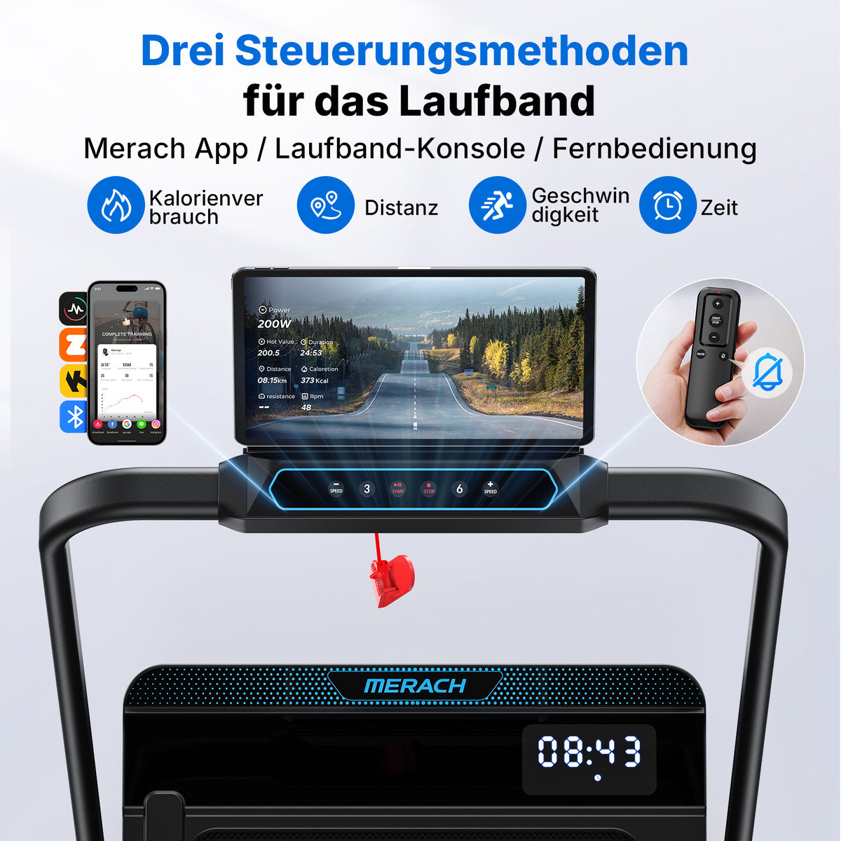 MERACH T19 Walking Pad, 3 in 1 Laufband Schreibtisch mit Fernbedienung
