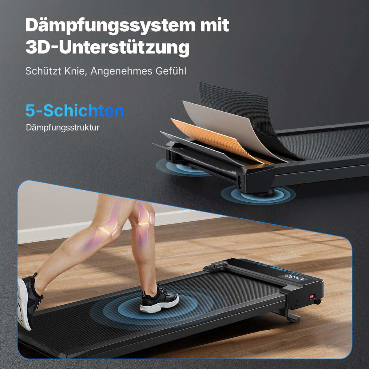 MERACH T19 Walking Pad, 3 in 1 Laufband Schreibtisch mit Fernbedienung