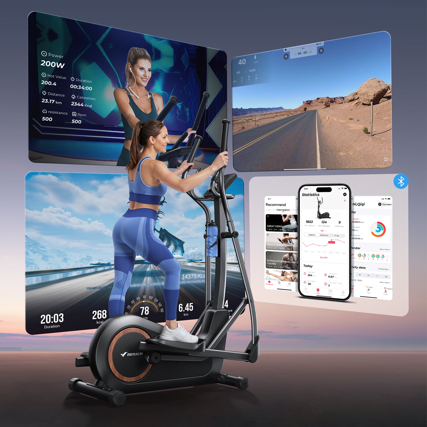 Merach  E33B3 Crosstrainer für Zuhause mit 42 cm Schrittlänge