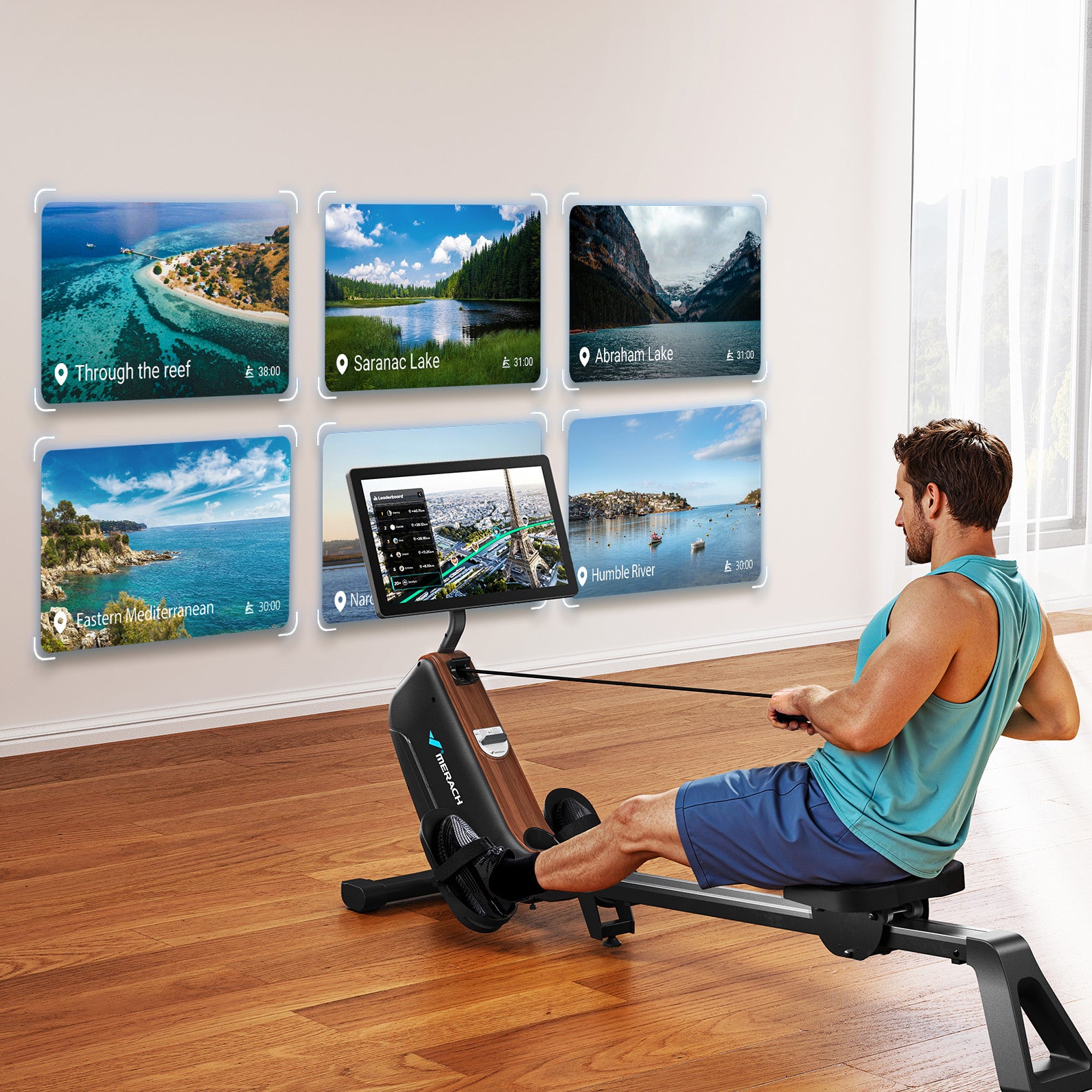 Merach R15 Pro 3.0 Magnetisches Rudergeräte mit HD-Bildschirm