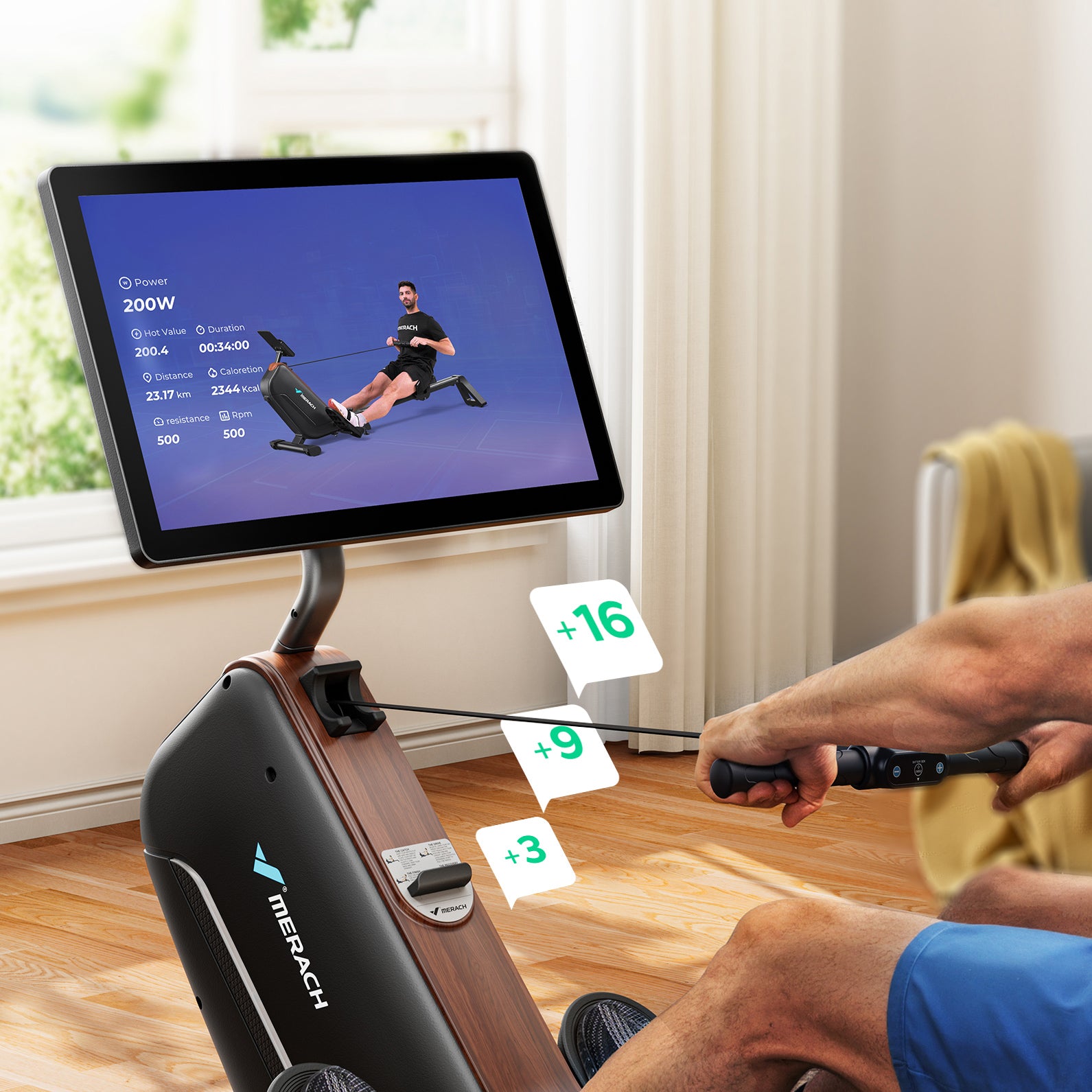 Merach R15 Pro 3.0 Magnetisches Rudergeräte mit HD-Bildschirm