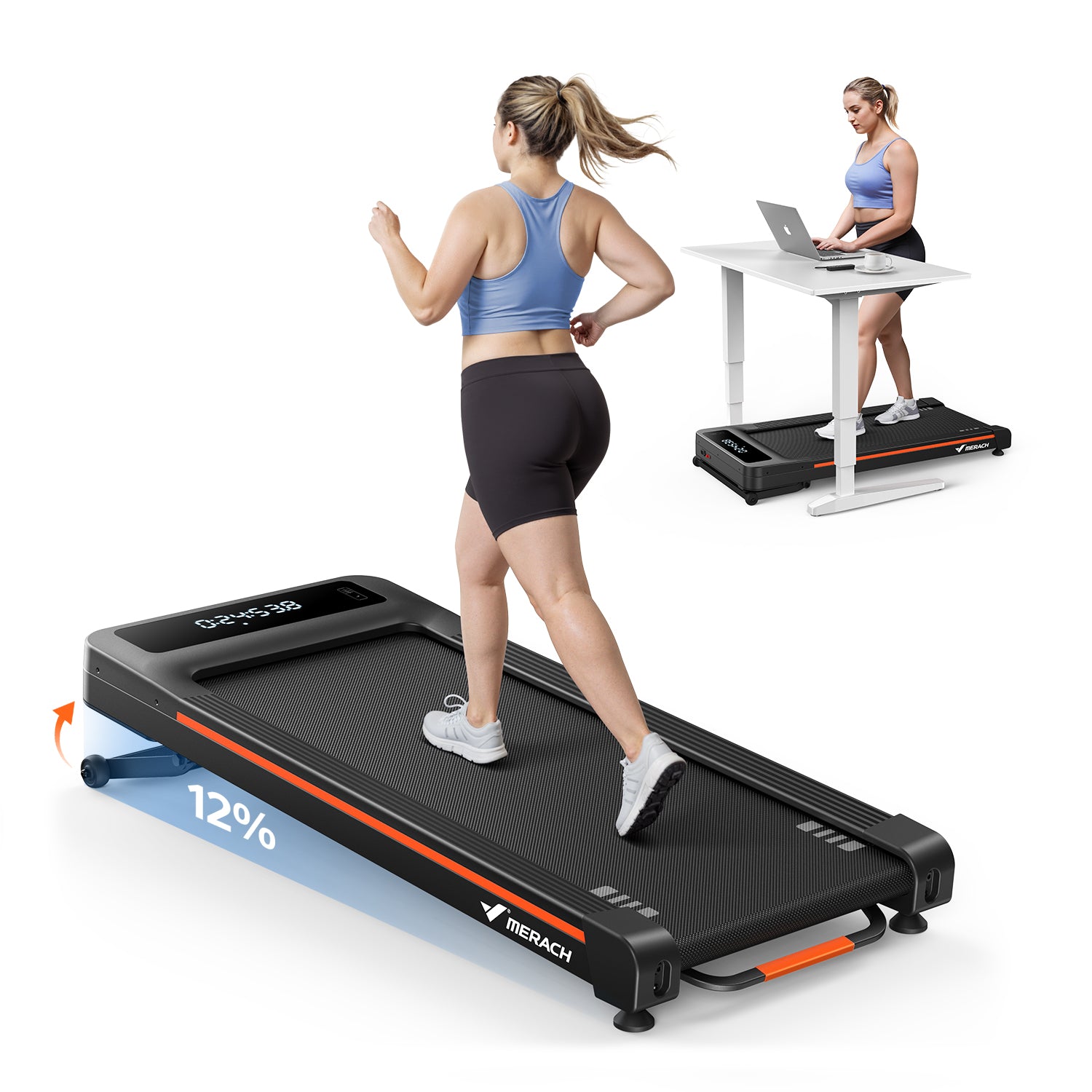 Merach T25B2 Walking Pad mit 12 % automatischer Steigung