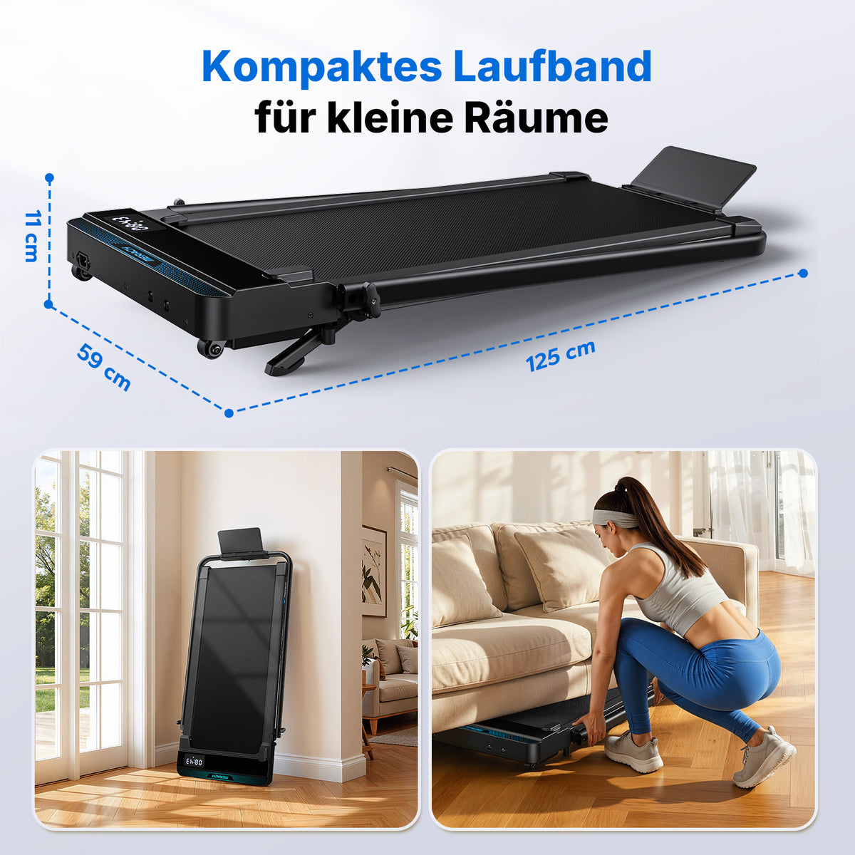 MERACH T19 Walking Pad, 3 in 1 Laufband Schreibtisch mit Fernbedienung