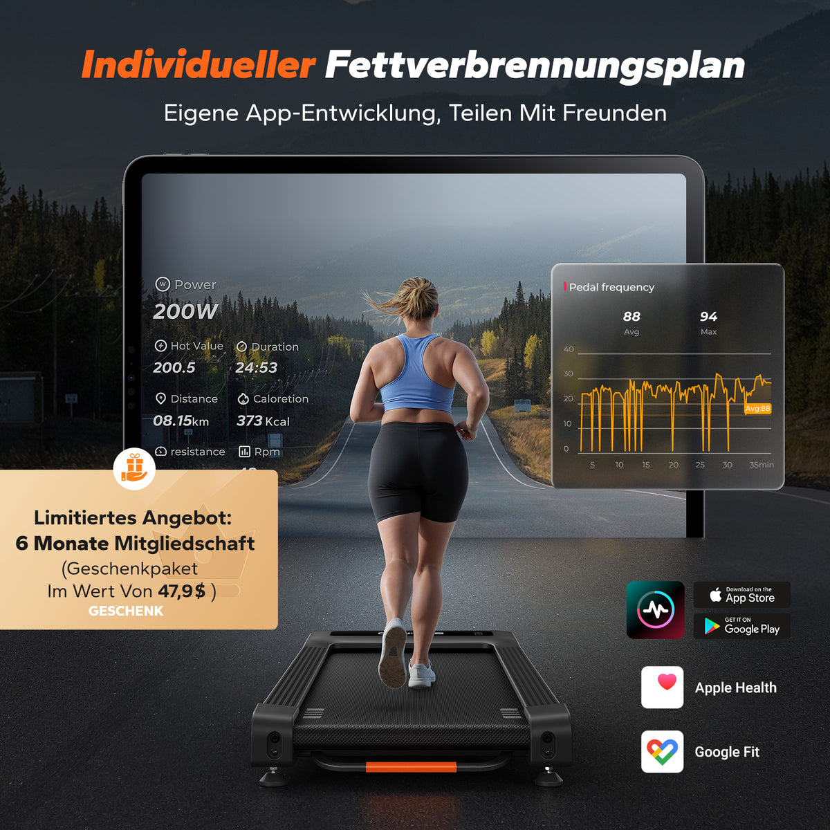 MERACH T25 Walking Pad mit Automatischer Steigung, Max 180KG Laufband
